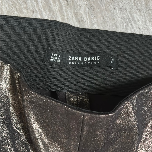 Zara basic Metallic Bronze Leggings Sz L - Picture 2 of 5